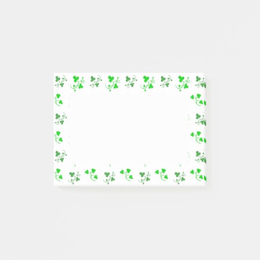 Green Shamrock Pattern Stickies Post-it® Notes (Voorkant)