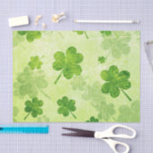 Green Shamrock Pattern Tissuepapier (Craft)