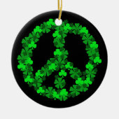 Green Shamrock Peace Sign Ornament (Voorkant)