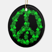 Green Shamrock Peace Sign Ornament (Links)