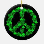 Green Shamrock Peace Sign Ornament (Achterkant)
