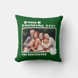 Green Shamrock Personalized Photo Sierkussen