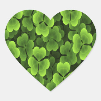 Green Shamrock Plant Pattern Hart Sticker