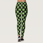 Green Shamrock Polka dots St. Patrick's Day zwart Leggings (Achterkant)