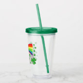 Green Shamrock Pot of Gold Rainbow St. Paddy's Day Acryl Drinkbeker (Links)