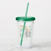 Green Shamrock Pot of Gold Rainbow St. Paddy's Day Acryl Drinkbeker (Achterkant)
