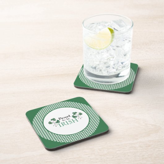 Green Shamrock Proud om de Ierse set Onderzetters  (Rechterzijde)