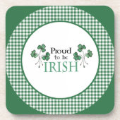 Green Shamrock Proud om de Ierse set Onderzetters  (Voorkant)