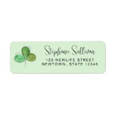 Green Shamrock Return-adres Etiket (Voorkant)