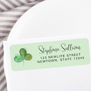 Green Shamrock Return-adres Etiket