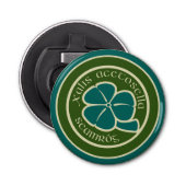 Green Shamrock Saint Patrick's Day Floral Art Button Flesopener (Voorkant)