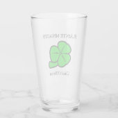 Green Shamrock Saint Patrick's Day Floral Art Glas (Achterkant)