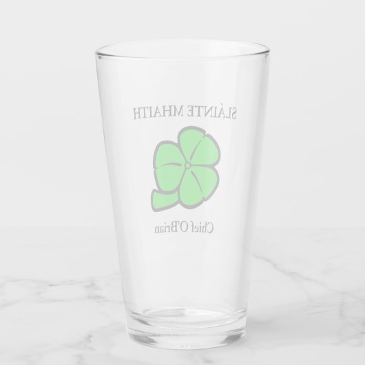Green Shamrock Saint Patrick's Day Floral Art Glas (Achterkant)