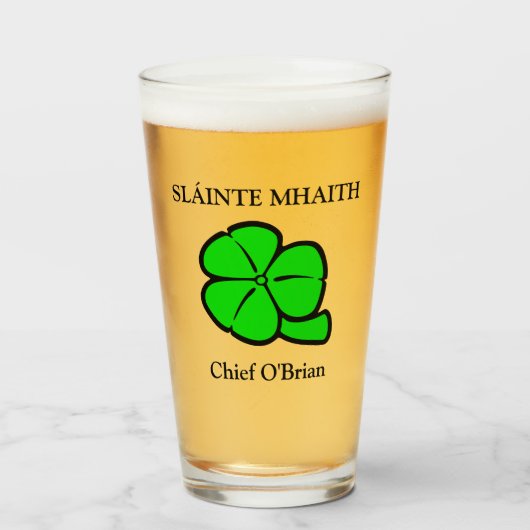 Green Shamrock Saint Patrick's Day Floral Art Glas (Voorkant gevuld)