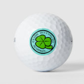 Green Shamrock Saint Patrick's Day Floral Art Golfballen (Voorkant)