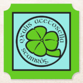 Green Shamrock Saint Patrick's Day Floral Art Kartonnen Onderzetters (Voorkant)