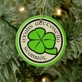 Green Shamrock Saint Patrick's Day Floral Art Keramisch Ornament