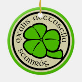 Green Shamrock Saint Patrick's Day Floral Art Keramisch Ornament (Achterkant)