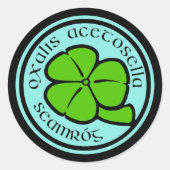 Green Shamrock Saint Patrick's Day Floral Art Ronde Sticker (Voorkant)