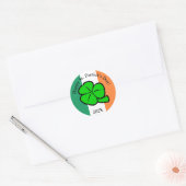 Green Shamrock Saint Patrick's Day Floral Art Ronde Sticker (Envelop)