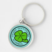 Green Shamrock Saint Patrick's Day Floral Art Sleutelhanger (Voorkant)