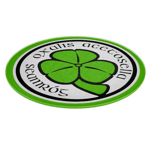 Green Shamrock Saint Patrick's Day Floral Art Snijplank (Hoek)