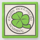 Green Shamrock Saint Patrick's Day Floral Art Stenen Onderzetter (Voorkant)