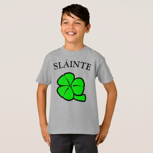 Green Shamrock Saint Patrick's Day Floral Art T-shirt (Voorkant volledig)