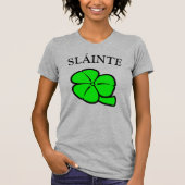 Green Shamrock Saint Patrick's Day Floral Art T-shirt (Voorkant)