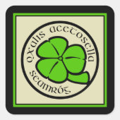 Green Shamrock Saint Patrick's Day Floral Art Vierkante Sticker (Voorkant)
