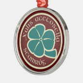 Green Shamrock Saint Patrick's Day Floral Graphic Metalen Ornament (Links)