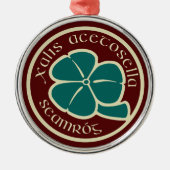 Green Shamrock Saint Patrick's Day Floral Graphic Metalen Ornament (Voorkant)