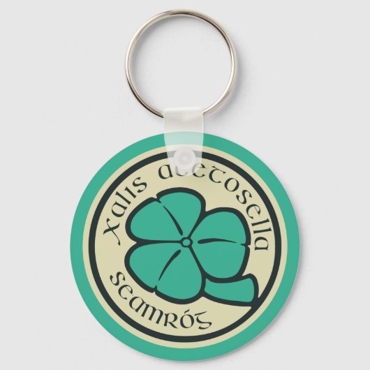 Green Shamrock Saint Patrick's Day Floral Graphic Sleutelhanger (Voorkant)