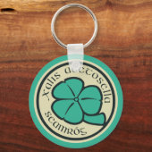 Green Shamrock Saint Patrick's Day Floral Graphic Sleutelhanger (Voorkant)