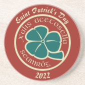 Green Shamrock Saint Patrick's Day Floral Graphic Zandsteen Onderzetter (Voorkant)