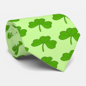Green Shamrock Saint Patrick's Day Stropdas (Opgerold)
