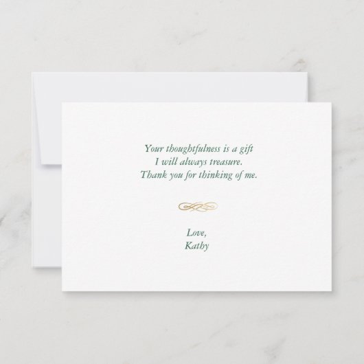 Green Shamrock, Simple Elegant-bedankt-kaart Bedankkaart (Achterkant)