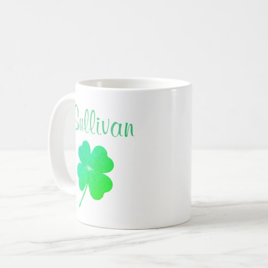 Green Shamrock St. Patricks Day 4Sean (naam) Mok (Voorkant links)