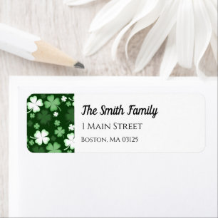 Green Shamrock, St. Patrick's Day Address Etiket
