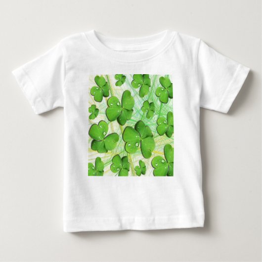 Green Shamrock St Patrick's Day Baby T-Shirt (Voorkant)