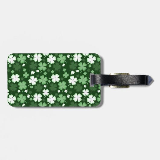 Green Shamrock, St. Patrick's Day Bagagelabel (Achterkant horizontaal)