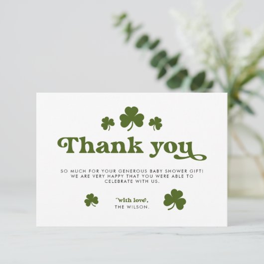 Green Shamrock St.Patrick's Day Bedankt (Staand voorkant)