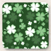 Green Shamrock, St. Patrick's Day Bier Onderzetter (Voorkant)