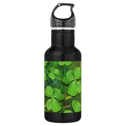 Green Shamrock St Patrick's Day Bottle Waterfles (Voorkant)