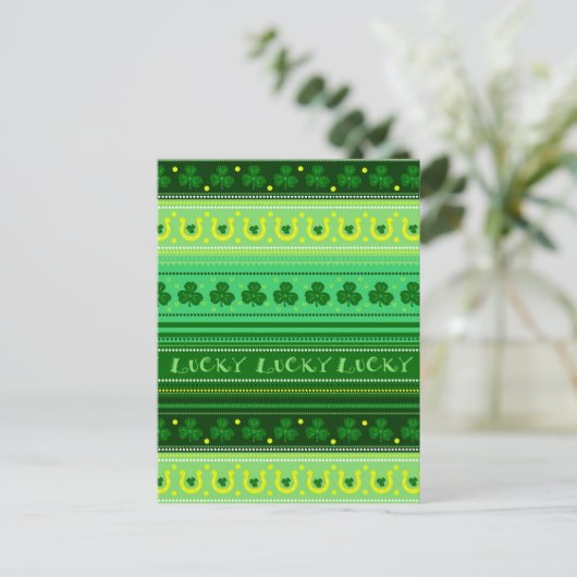 Green Shamrock | St. Patricks Day Briefkaart (Staand voorkant)