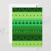 Green Shamrock | St. Patricks Day Briefkaart (Voorkant / Achterkant)