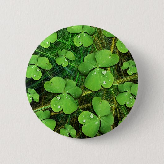 Green Shamrock St Patrick's Day Button (Voorkant)