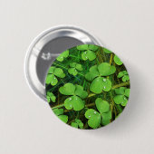 Green Shamrock St Patrick's Day Button (Voorkant /achterkant)