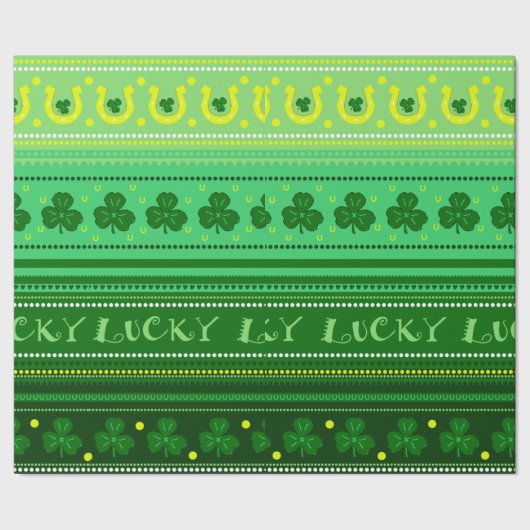 Green Shamrock | St. Patricks Day Cadeaupapier (Zoom)