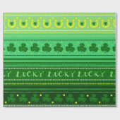 Green Shamrock | St. Patricks Day Cadeaupapier (Vlak)